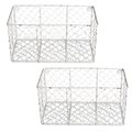 Design Imports Small Antique White Chicken Wire Wall Mount Basket - Set of 2 Z01998